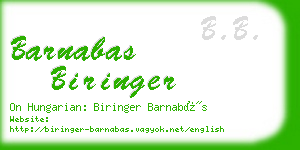 barnabas biringer business card